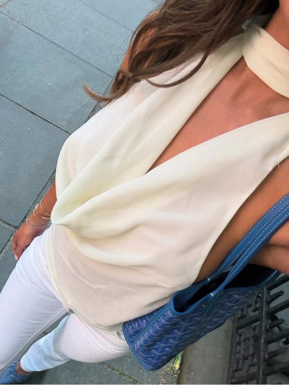 Cream Draped Halter Top
